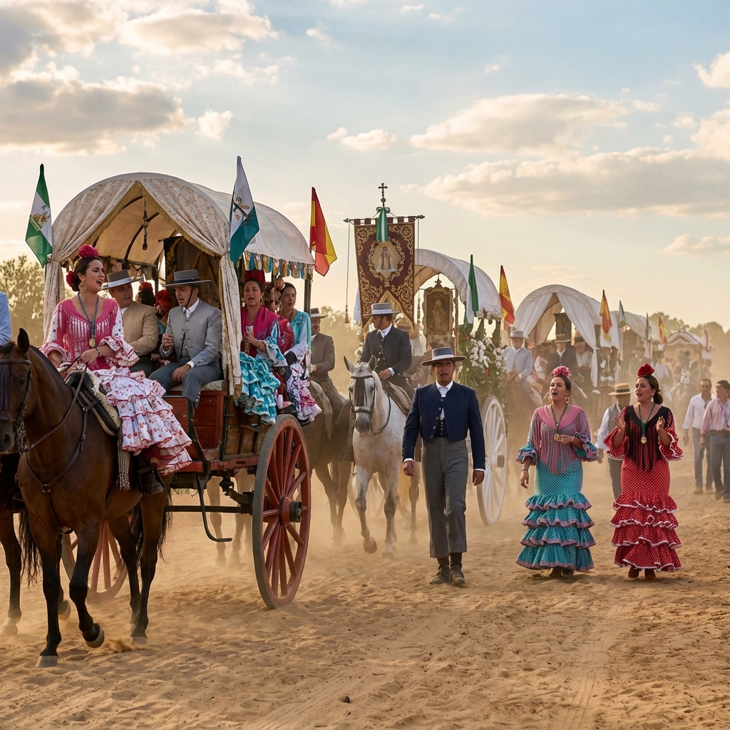 Ambiente de Romería con carretas